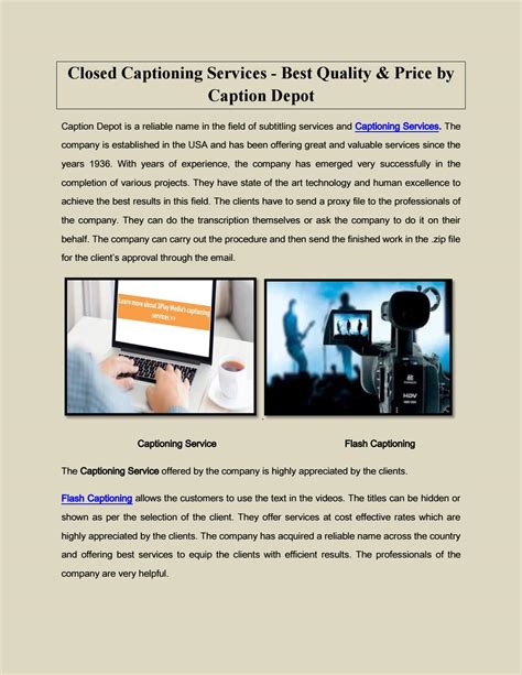live closed captioning services rates